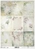 Seria Flower Post - White, Kwiatowa Poczta w bieli, miniatury*Series Flower Post - White, Flower Post in white, fruit flowers, forget-me-nots, pansies, lily of the valley, camomile, collage, inscriptions, letters, writing